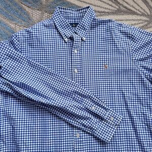 Ralph Lauren Men’s Classic Fit Royal Gingham Oxford‎ Button Down Shirt Sz XXL